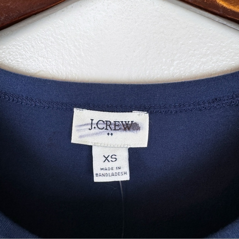 J. Crew Short Sleeve Lightweight Knit Mixy Dress Navy Size XS NWT - Picture 6 of 7